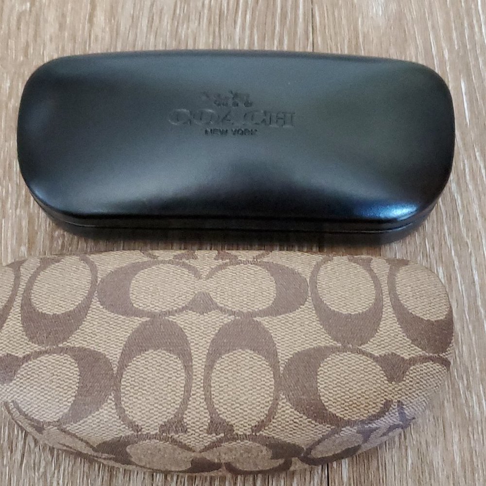 TWO Coach eyeglass cases - never used, includes cleaning cloths
